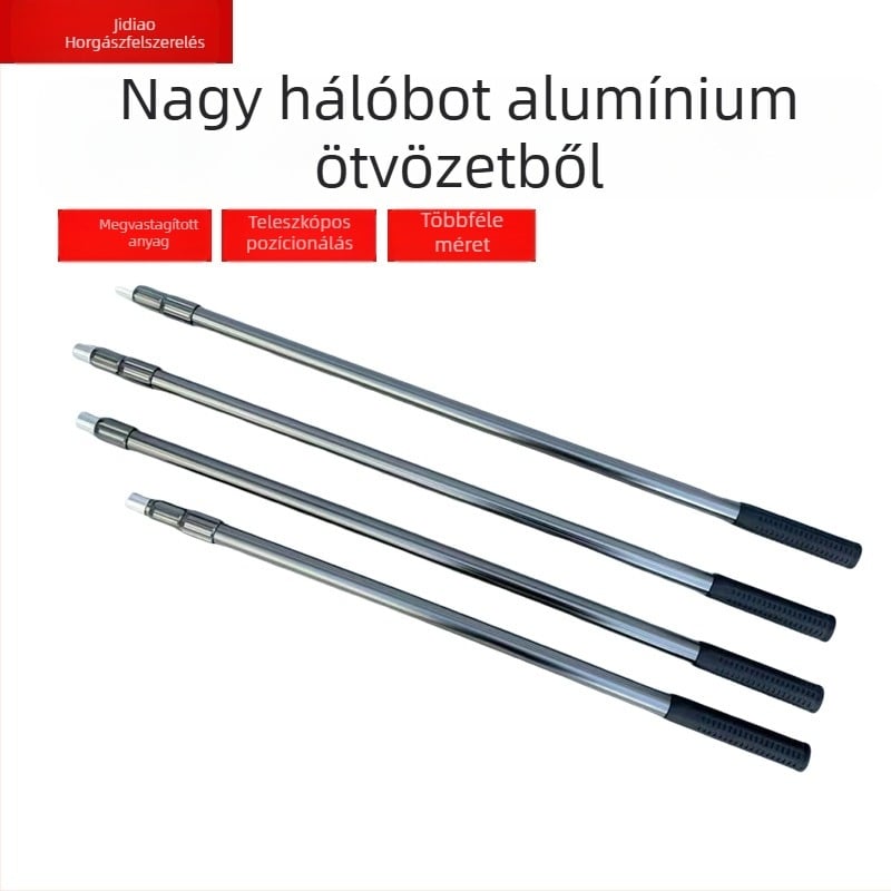 Alumíniumötvözetes teleszkópos hálóbot horgászatához — 1–3 részes, súly 900–2300 g