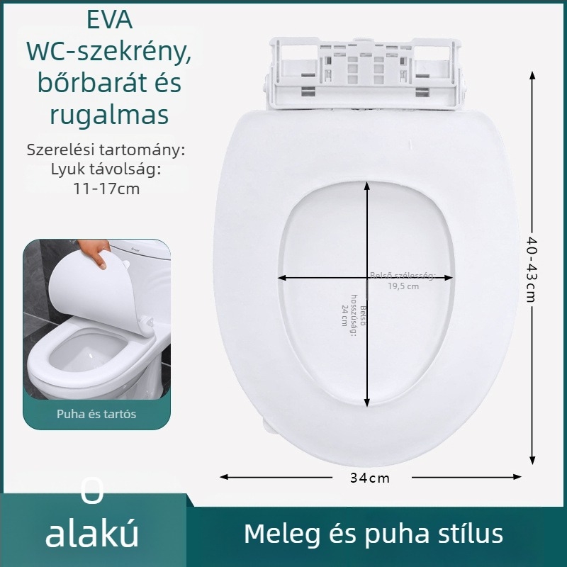 WC ülőke fedél EVA habból – állítható lyukak közötti távolság 11–17, Modell 025, Stílus: Standard, Modern és Minimalista