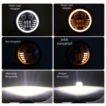 Motorkerékpár LED fényszóró, alumínium ház, 12V, vízálló, modell motor210, élettartam 50 000 óra