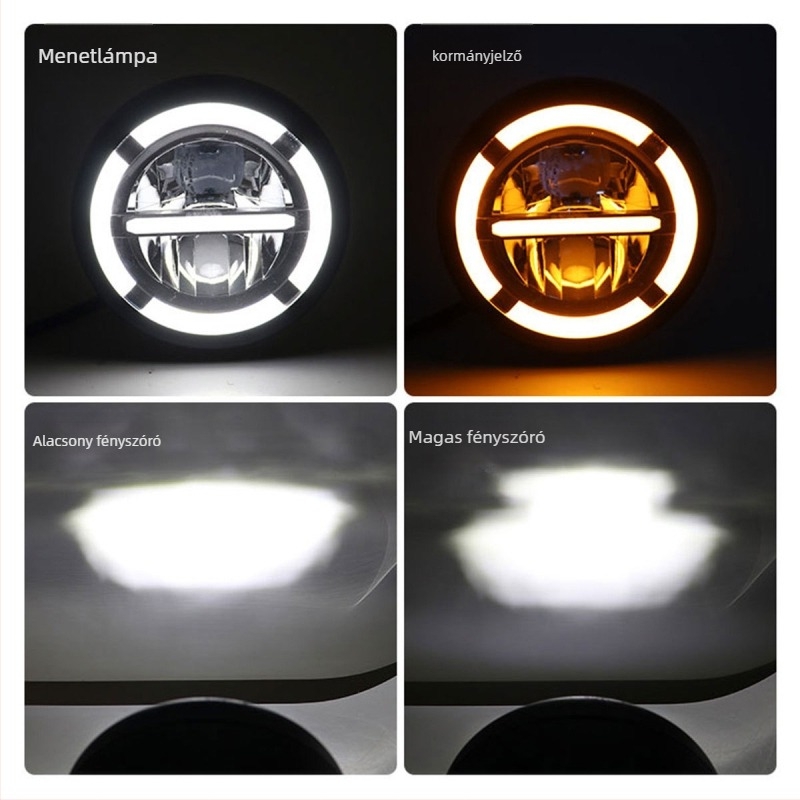 Motorkerékpár LED fényszóró, alumínium ház, 12V, vízálló, modell motor210, élettartam 50 000 óra