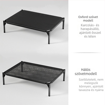 Emelt kutyaágy – minden évszakra, nedvességellenálló hálós anyag, acélcsőből készült váz