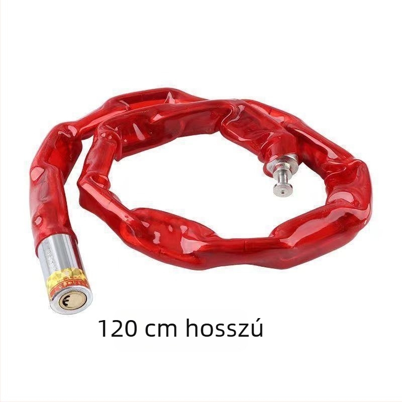 Rézmagos lánczár zár kerékpárokhoz, elektromos kerékpárokhoz és motorkerékpárokhoz; modell 1, cikkszám whm0723, csomagolás: OPP zacskó.