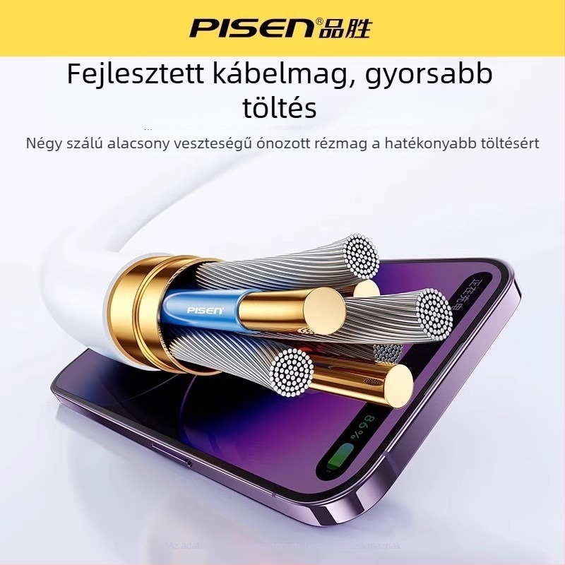 Szövött töltőkábel USB-C/Lightning/Micro USB gyors töltéshez, 60W