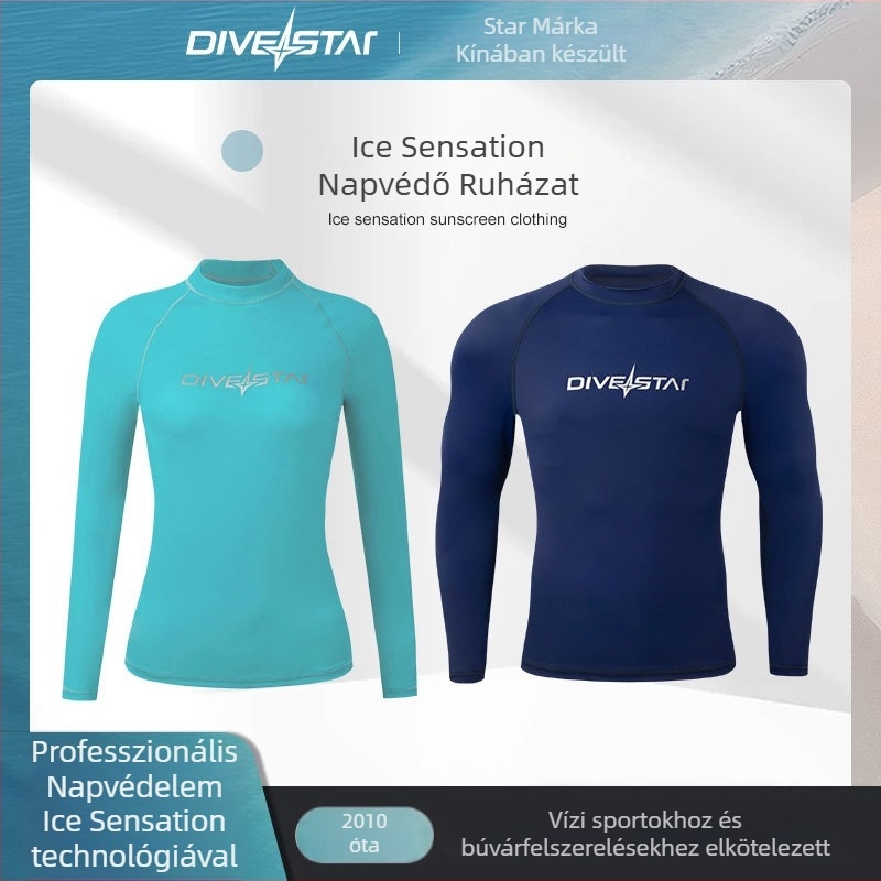 DIVESTAR uniszex búvárruha hosszú ujjú, UV védelem, Lycra anyag, gyorsan száradó, úszásra és vízi sportokra