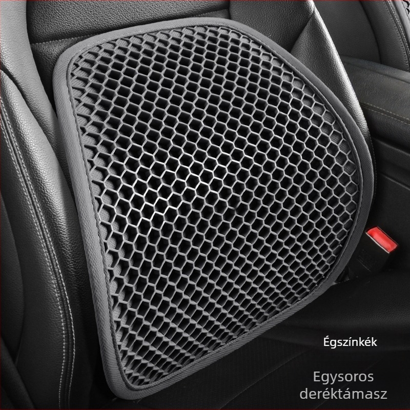 Autóüléshez való párna – légáteresztő gélháló, hűtőcellás gél és deréktámasz