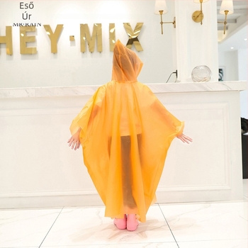 Egyszer használatos gyerek PEVA esőponcsó, 0,03 mm vékony, hordozható