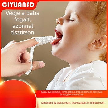 Egyszer használatos baba szájápoló ujjvédő és gézbetéttel a nyelv tisztításához, 0–1 éveseknek, 240 darabos doboz