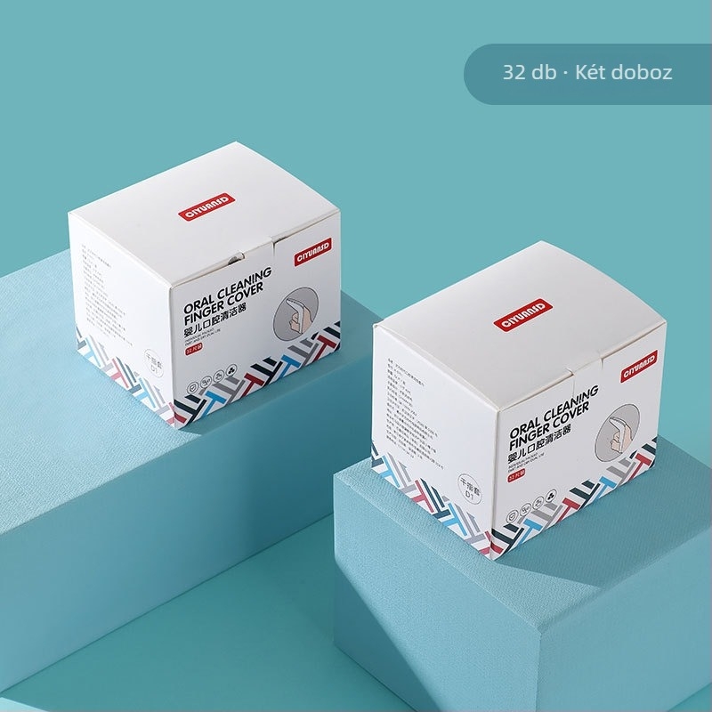 Egyszer használatos baba szájápoló ujjvédő és gézbetéttel a nyelv tisztításához, 0–1 éveseknek, 240 darabos doboz