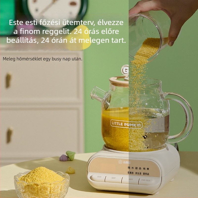 Egészségügyi kanna boroszilikát üvegből, 1 L kapacitás, 220V 500W, digitális termosztát, gombos vezérlés, modell F1