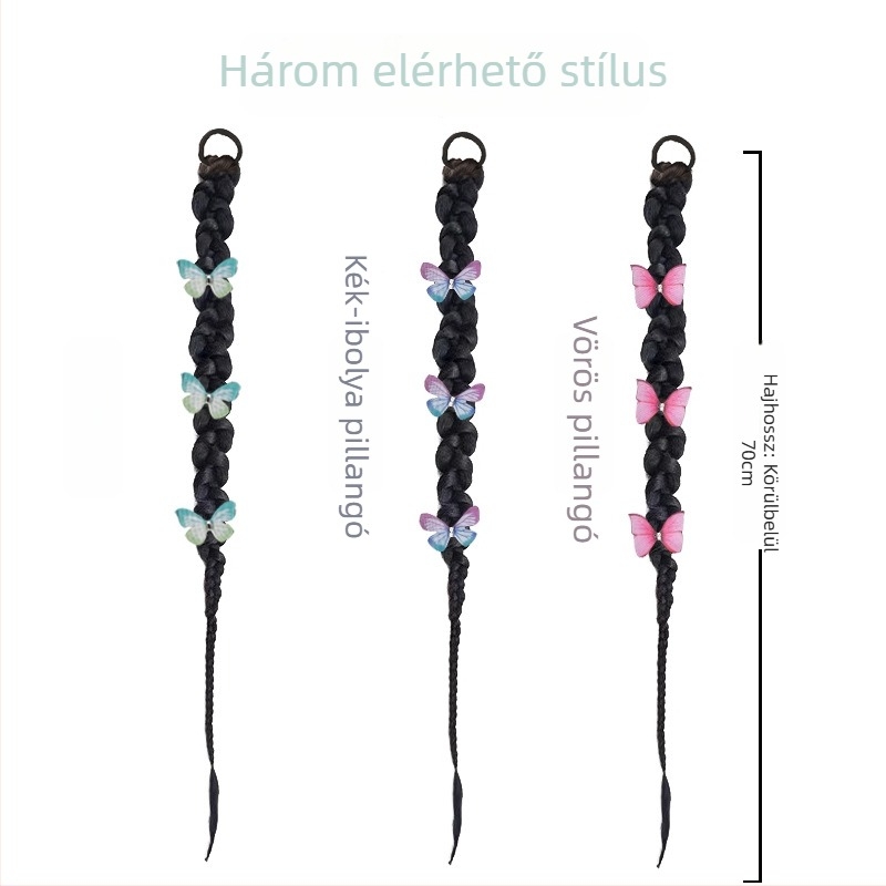 Paróka copf és fonott tincsekkel, klasszikus kínai Cheongsam stílusban, kézzel szőtt, hőálló rost, modell 0623