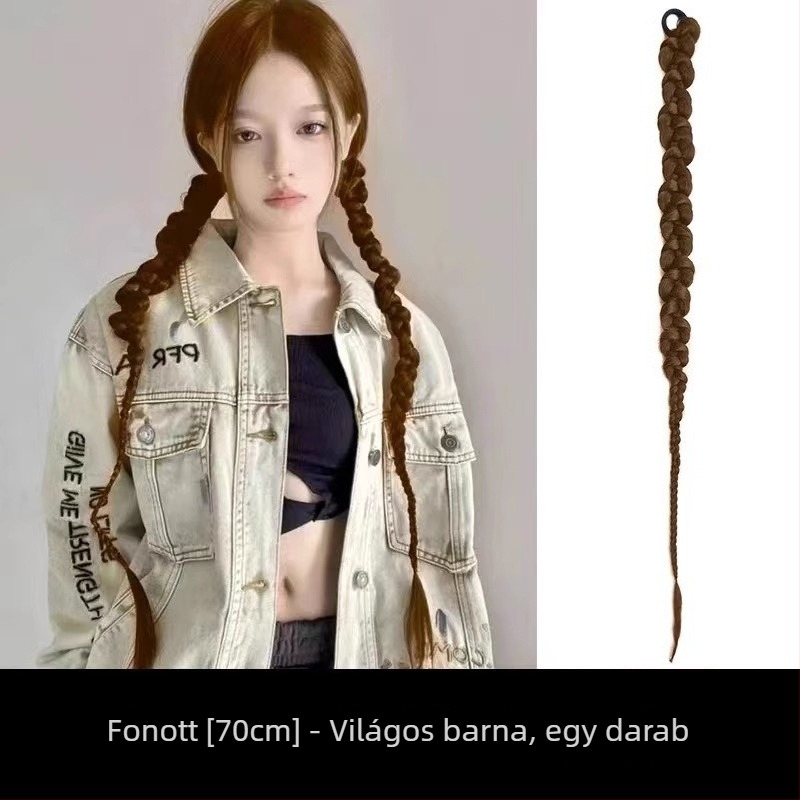 Paróka copf és fonott tincsekkel, klasszikus kínai Cheongsam stílusban, kézzel szőtt, hőálló rost, modell 0623