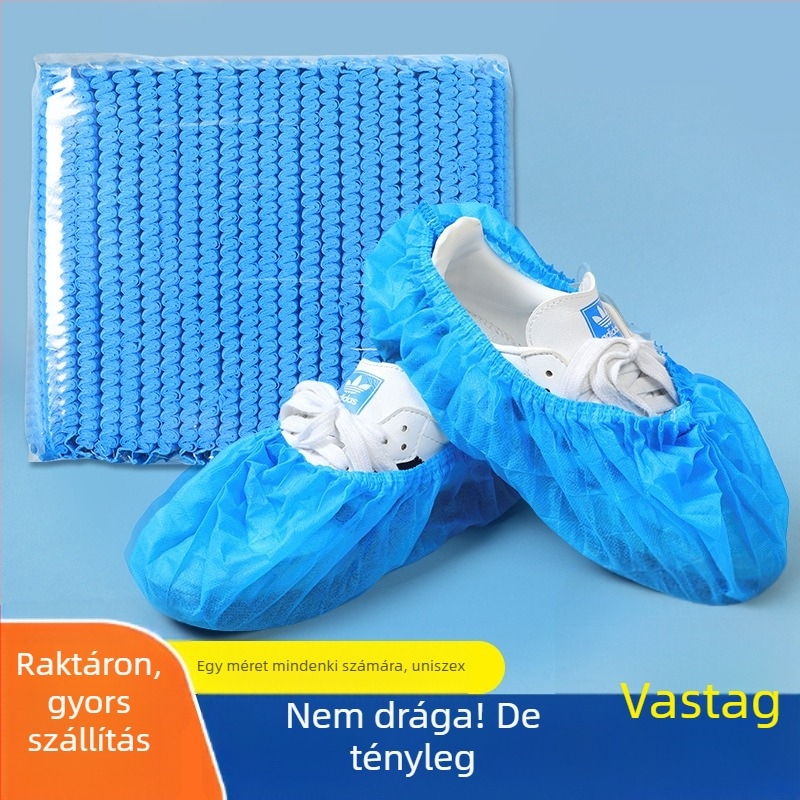 Egyszer használatos cipővédők vastag, nem szövött anyagból, légáteresztő, csúszásmentes, 300 g vastagság; 100 darab/csomag; otthoni használat