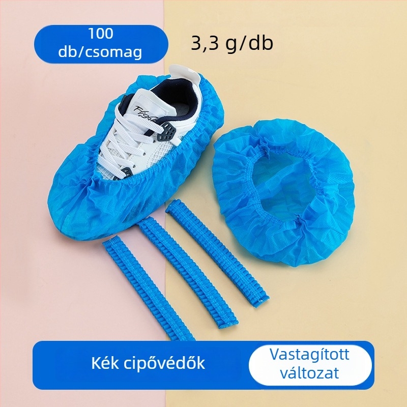 Egyszer használatos cipővédők vastag, nem szövött anyagból, légáteresztő, csúszásmentes, 300 g vastagság; 100 darab/csomag; otthoni használat