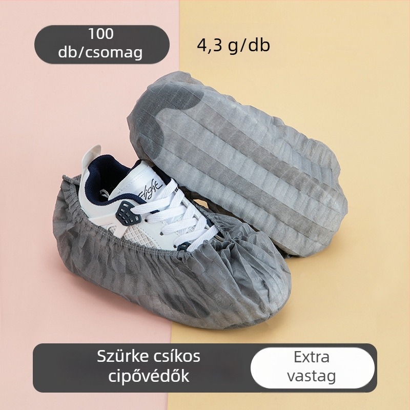 Egyszer használatos cipővédők vastag, nem szövött anyagból, légáteresztő, csúszásmentes, 300 g vastagság; 100 darab/csomag; otthoni használat