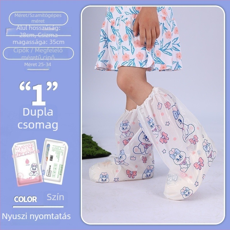 Egyszer használatos esővédő cipővédők gyerekeknek és diákoknak, vízálló, csúszásmentes, egyedi csomagolásban