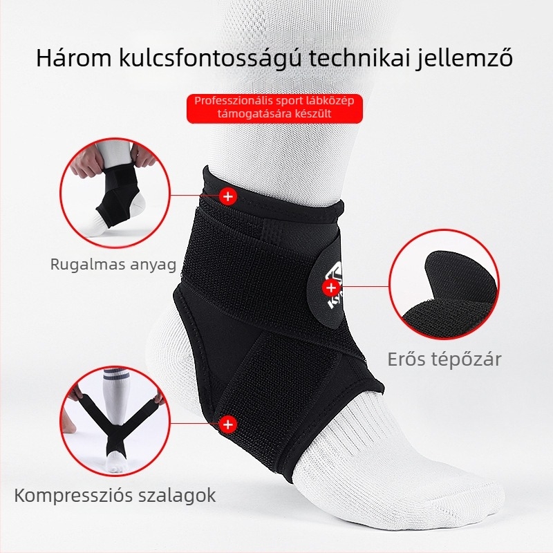 Felnőtt bokarögzítő kültéri sportokhoz — poliészter rostból, dinamikus támogatás, boka védelem