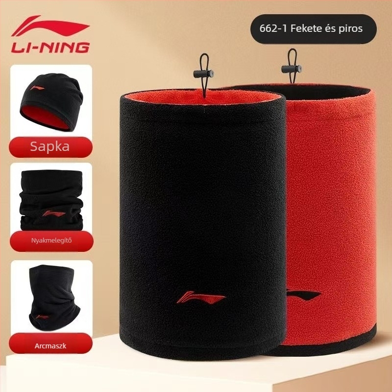 Li Ning Meleg kerékpáros nyakmelegítő - poliészter, uniszex, arc- és nyakvédő, szélálló