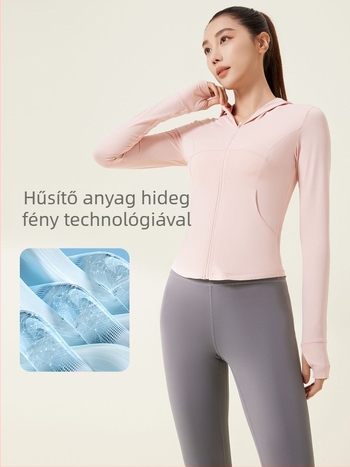 Női kapucnis UV-védelmi dzseki, UPF50+, könnyű és lélegző nylon anyagból