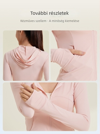 Női kapucnis UV-védelmi dzseki, UPF50+, könnyű és lélegző nylon anyagból
