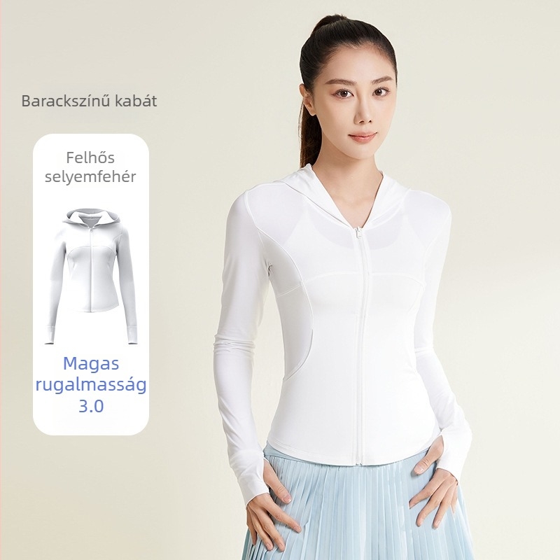 Női kapucnis UV-védelmi dzseki, UPF50+, könnyű és lélegző nylon anyagból