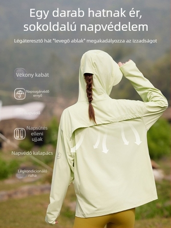 Kapucnis nejlon szélkabát UPF100+ – gyorsan szárad és lélegző