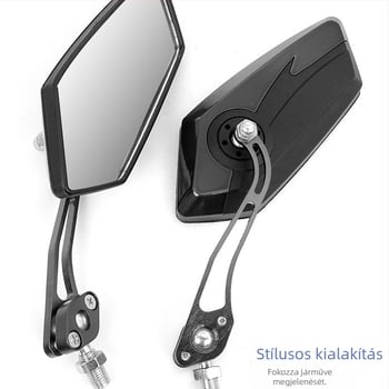 ZY2653 Univerzális terepmotoros motorkerékpár visszapillantó tükre — alumíniumötvözet rúd, PP ház, pentagramma alakú tükör, szerelés 10mm/8mm