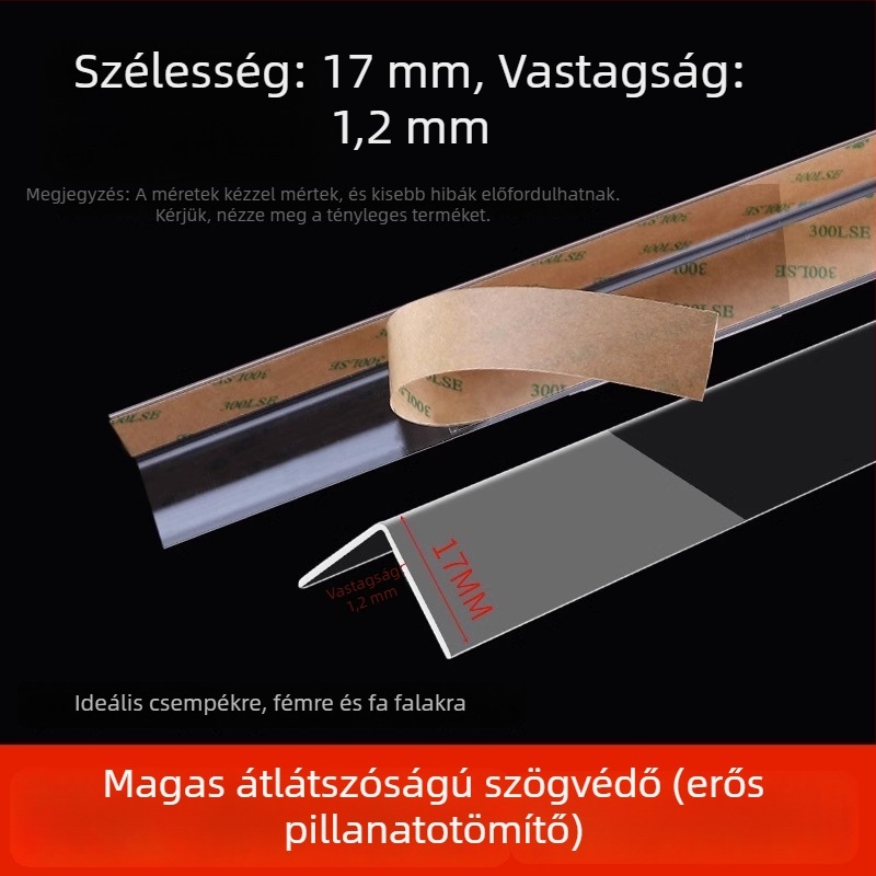 Átlátszó fal-sarkvédők, öntapadós, fúrás nélkül, dekoratív sarok matricák (Származás: Yiwu; Cikkszám: 12345678; Kereskedelmi kivitel: Igen; Márka: Egyéb; Importált: Nem)