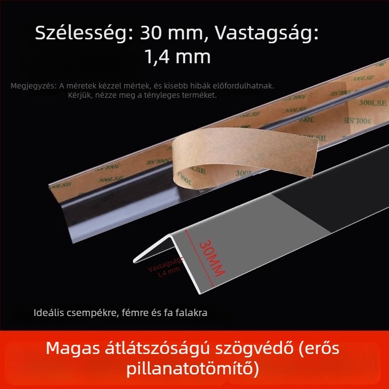 Átlátszó fal-sarkvédők, öntapadós, fúrás nélkül, dekoratív sarok matricák (Származás: Yiwu; Cikkszám: 12345678; Kereskedelmi kivitel: Igen; Márka: Egyéb; Importált: Nem)