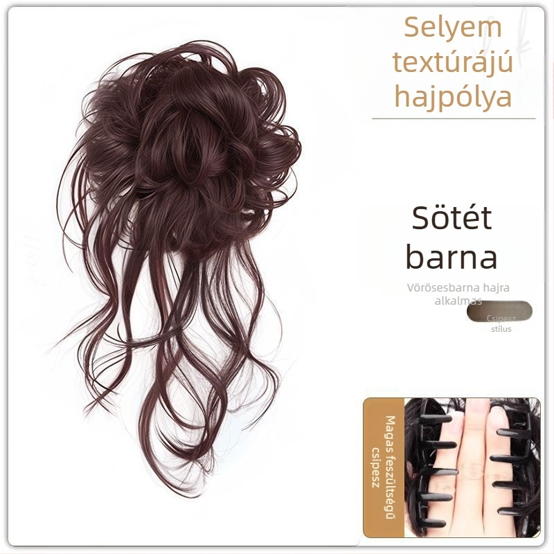 Paróka lófarokkal, selyem konty, Dragon Whiskers klipe, kézzel készített, hőálló szálból, festés vagy dauer nélkül