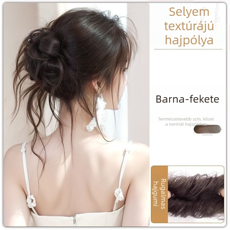 Paróka lófarokkal, selyem konty, Dragon Whiskers klipe, kézzel készített, hőálló szálból, festés vagy dauer nélkül