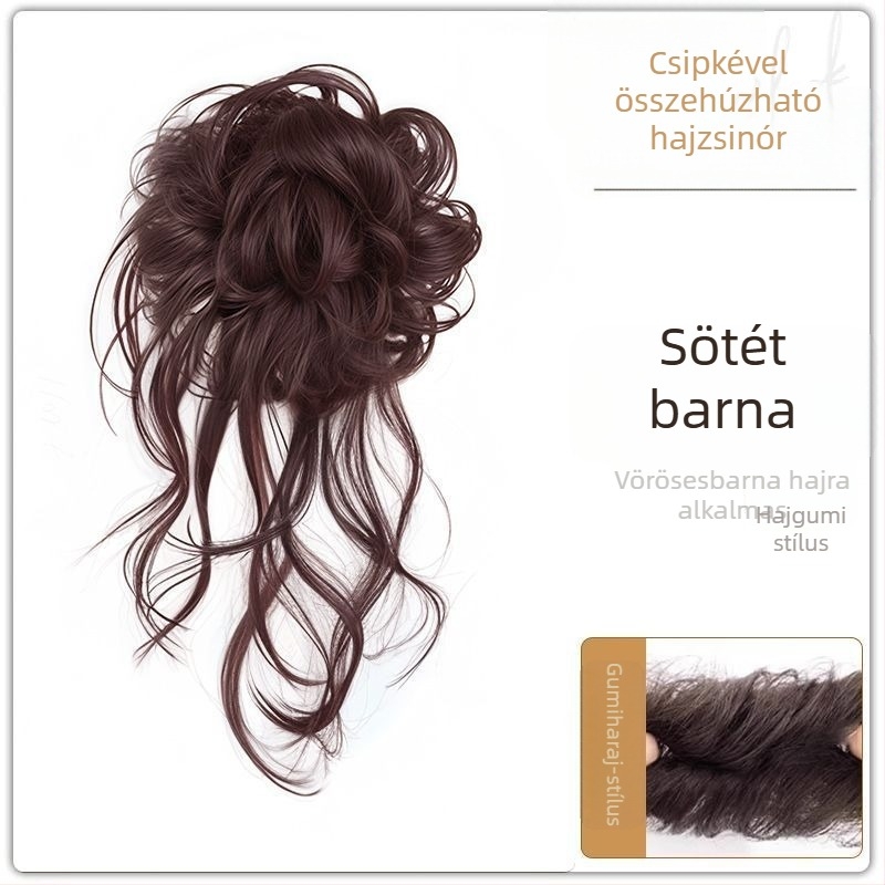 Paróka lófarokkal, selyem konty, Dragon Whiskers klipe, kézzel készített, hőálló szálból, festés vagy dauer nélkül