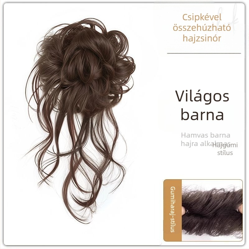 Paróka lófarokkal, selyem konty, Dragon Whiskers klipe, kézzel készített, hőálló szálból, festés vagy dauer nélkül