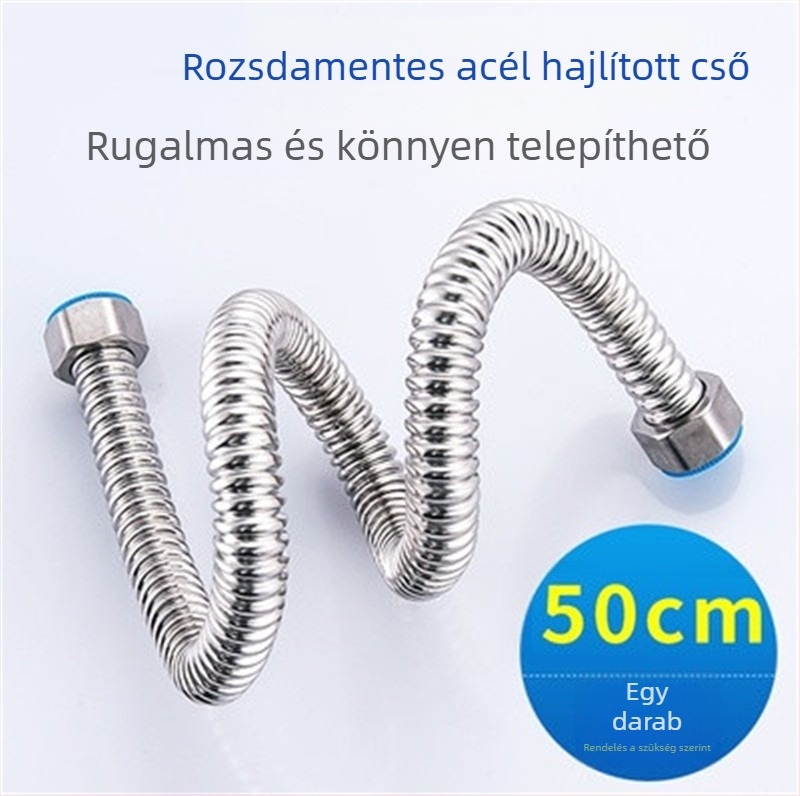 304 rozsdamentes acél gofrált vízellátó tömlő zuhanyhoz és mosógéphez — falba épített telepítés, 1.0 MPa, normál hőmérséklet, szivárgásálló, márka Jinhong
