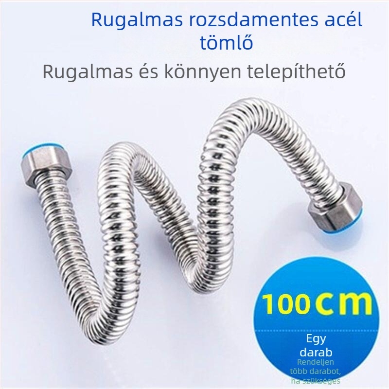 304 rozsdamentes acél gofrált vízellátó tömlő zuhanyhoz és mosógéphez — falba épített telepítés, 1.0 MPa, normál hőmérséklet, szivárgásálló, márka Jinhong