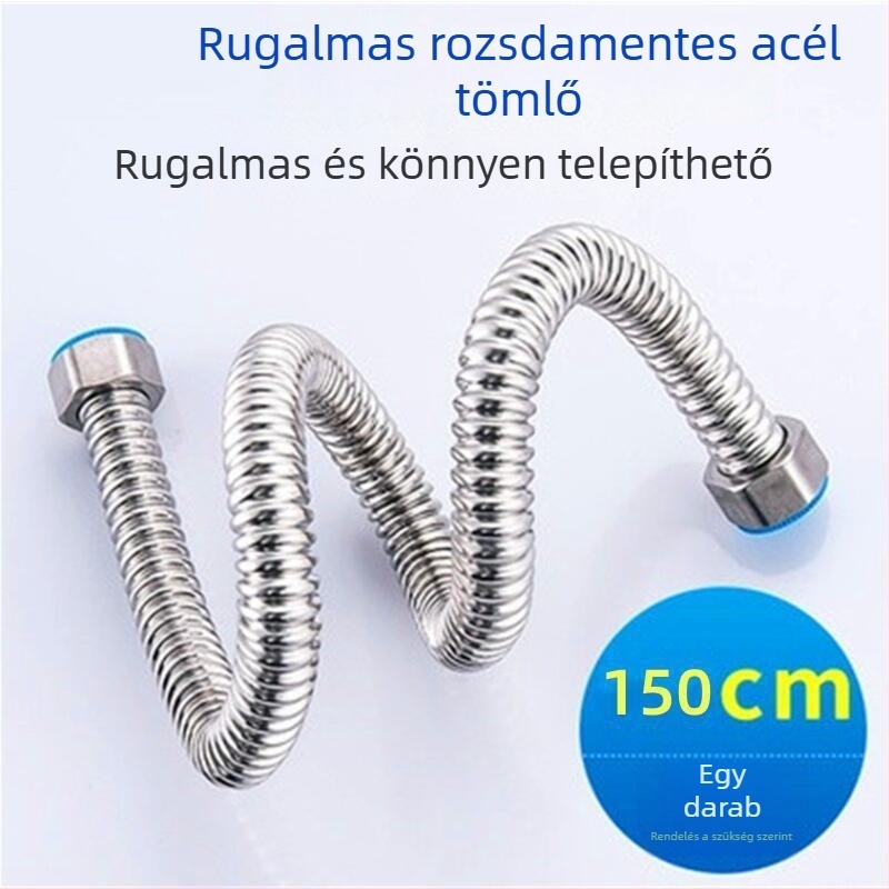 304 rozsdamentes acél gofrált vízellátó tömlő zuhanyhoz és mosógéphez — falba épített telepítés, 1.0 MPa, normál hőmérséklet, szivárgásálló, márka Jinhong