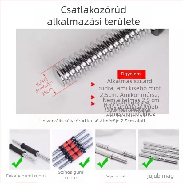 Jinbo Sports öntöttvas súlyzó összekötő rúd – otthoni edzéshez, fitness berendezés kiegészítő