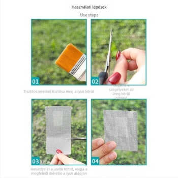 Szúnyogháló ablak javító folt – öntapadós, lélegző, egyszer használatos