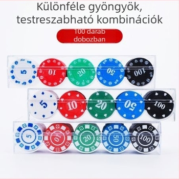 Texas Hold'em és Mahjong chipek készlet, 100 darab (ABS anyag, kevert chipek, asztali játékokhoz)