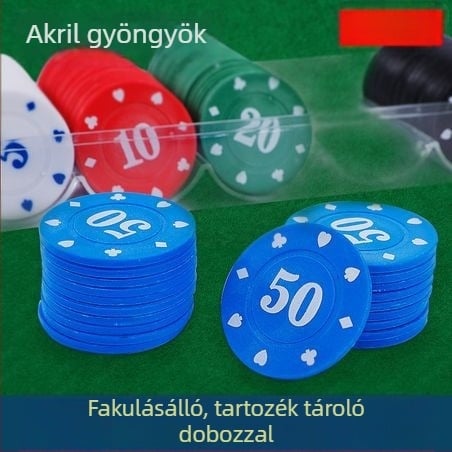 Texas Hold'em és Mahjong chipek készlet, 100 darab (ABS anyag, kevert chipek, asztali játékokhoz)