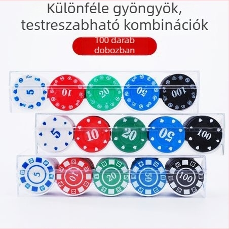 Texas Hold'em és Mahjong chipek készlet, 100 darab (ABS anyag, kevert chipek, asztali játékokhoz)