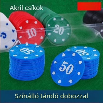 Póker- és mahjong chipek – ABS anyag, 100 darab keverék készlet, különböző névértékek, alkalmas pókerterem számára