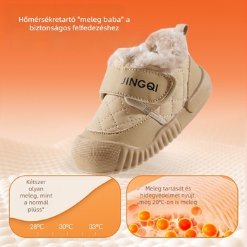 Kisgyermekek téli csizmái - Uniszex, Velcro zárás, vastag bélés, felső rész mikrofiber bőr, talp PVC