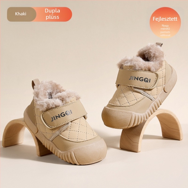 Kisgyermekek téli csizmái - Uniszex, Velcro zárás, vastag bélés, felső rész mikrofiber bőr, talp PVC
