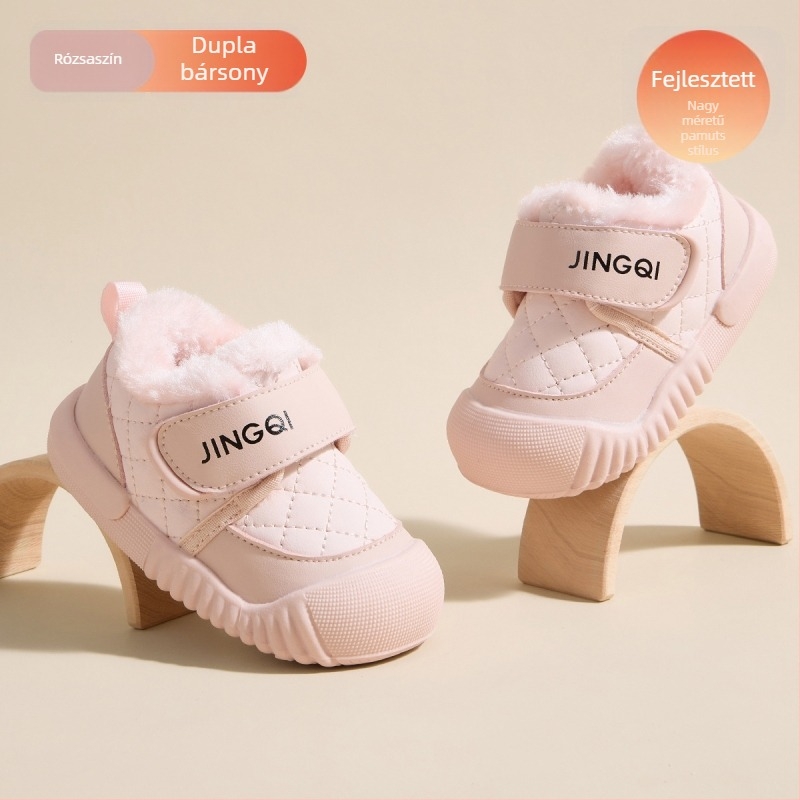 Kisgyermekek téli csizmái - Uniszex, Velcro zárás, vastag bélés, felső rész mikrofiber bőr, talp PVC