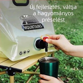 Kültéri összecsukható víz táska, hordozható kempinghez, vízálló anyag, PET-nylon-PE anyag, kapacitás 3L/5L/8L/10L
