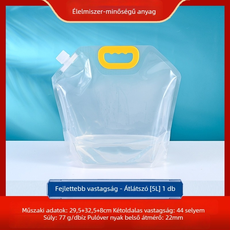 Kültéri összecsukható víz táska, hordozható kempinghez, vízálló anyag, PET-nylon-PE anyag, kapacitás 3L/5L/8L/10L