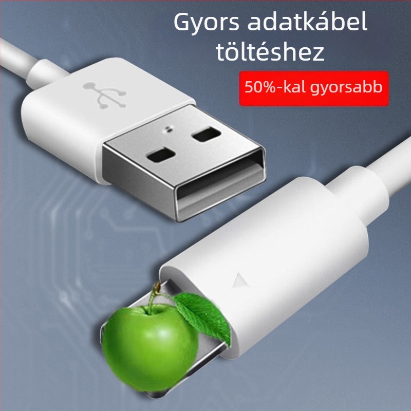 Apple iPhone 11 Lightning adatkábel – tartós USB gyorstöltő kábel, biztonságos gyorstöltés, 5V kimenet