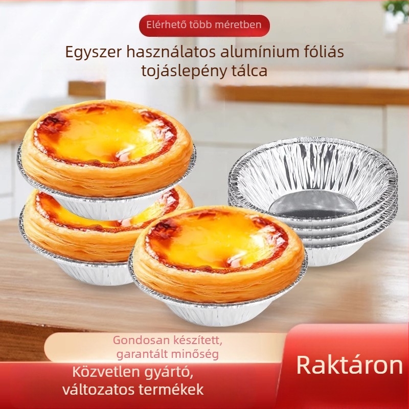 Tojás-torta alufóliás poharak, egyszer használatosak, sütéshez