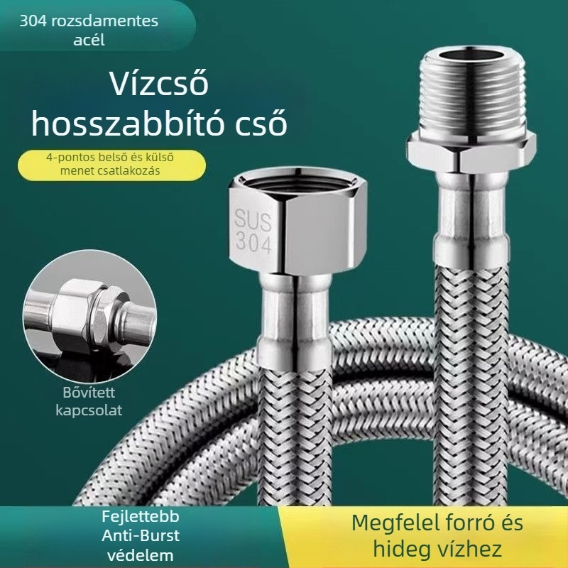 304 rozsdamentes acél hálózott vízbevezető tömlő, modell 00, nominális nyomás 1.0, Yellow Nest márka, modern stílus