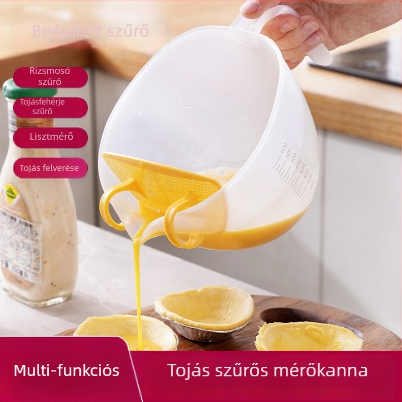 Tojólé-folyadék szűrő mérőedény skálával, műanyag, nagy kapacitás, Defu márka, Yiwu eredet